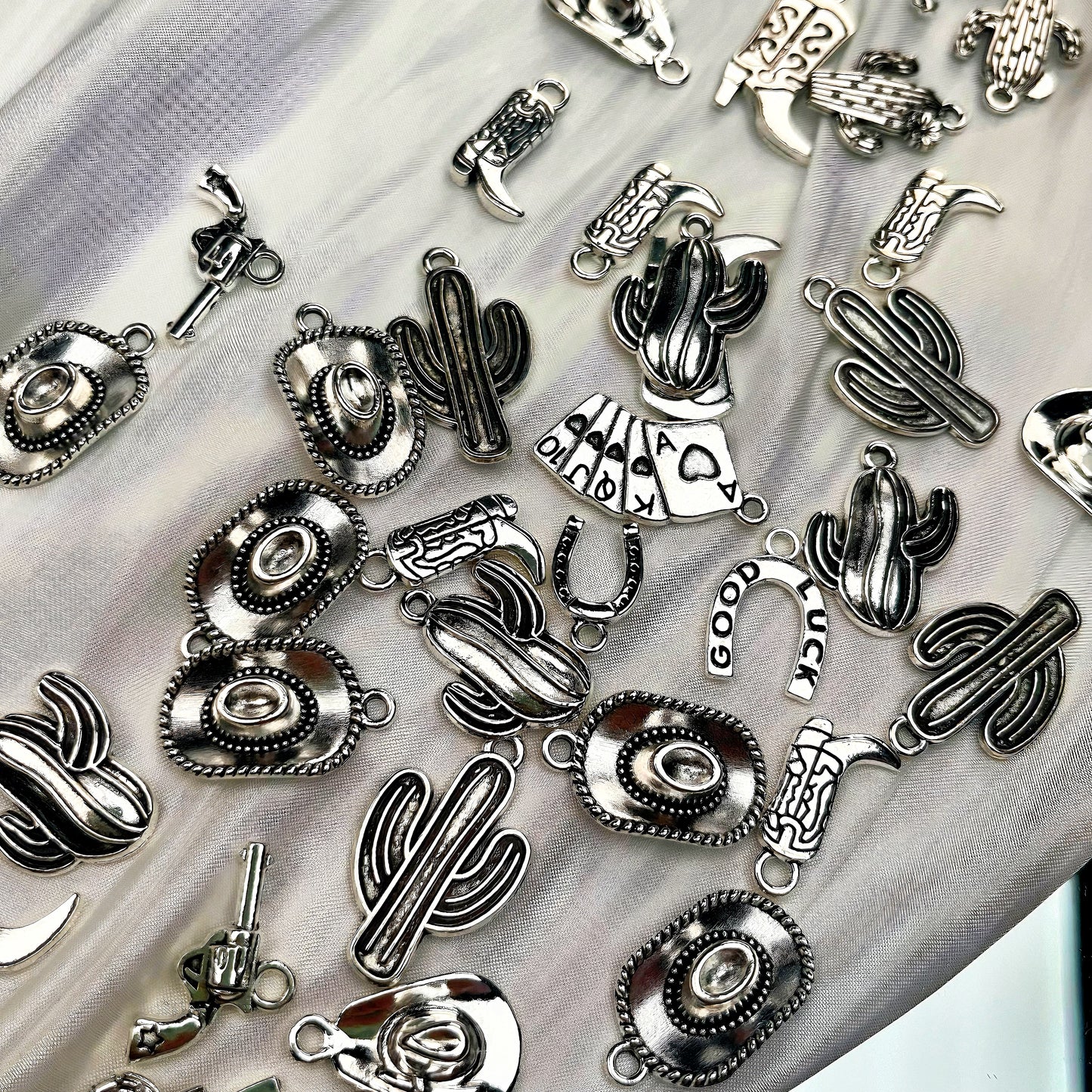 Sliver Cowboy Charms