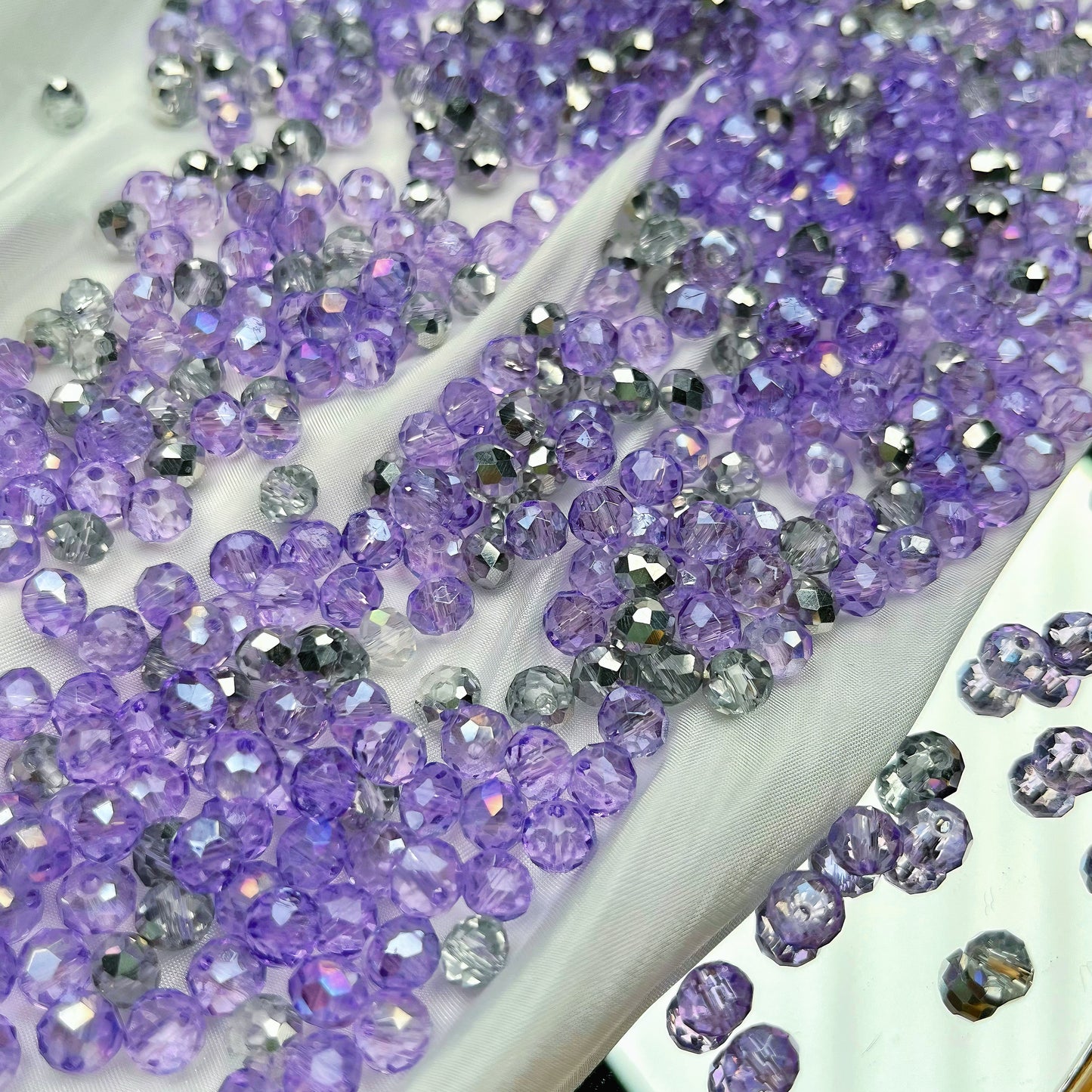 Violet Faceted Beads Mix (6mm)